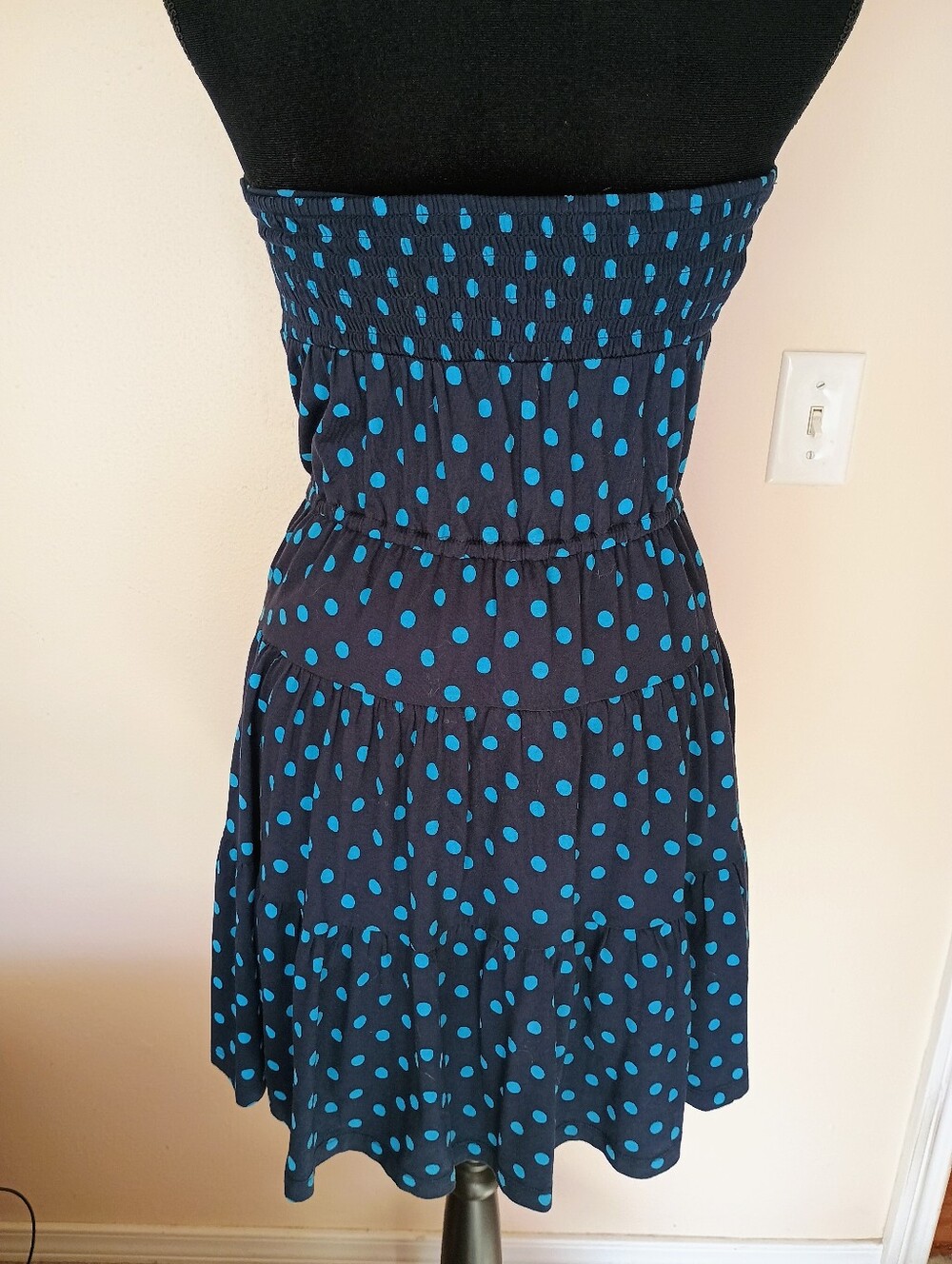 Juicy Couture Navy Dress with Teal Polka Dots - Picture 2 of 6